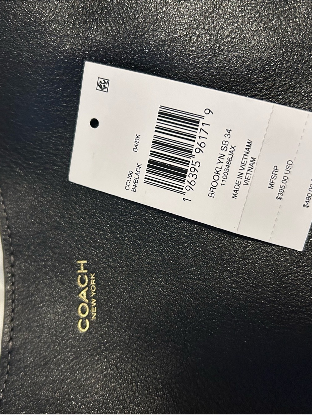 Coach Black Brooklyn 34 Leather Shoulder Hobo Bag - Picture 6 of 7